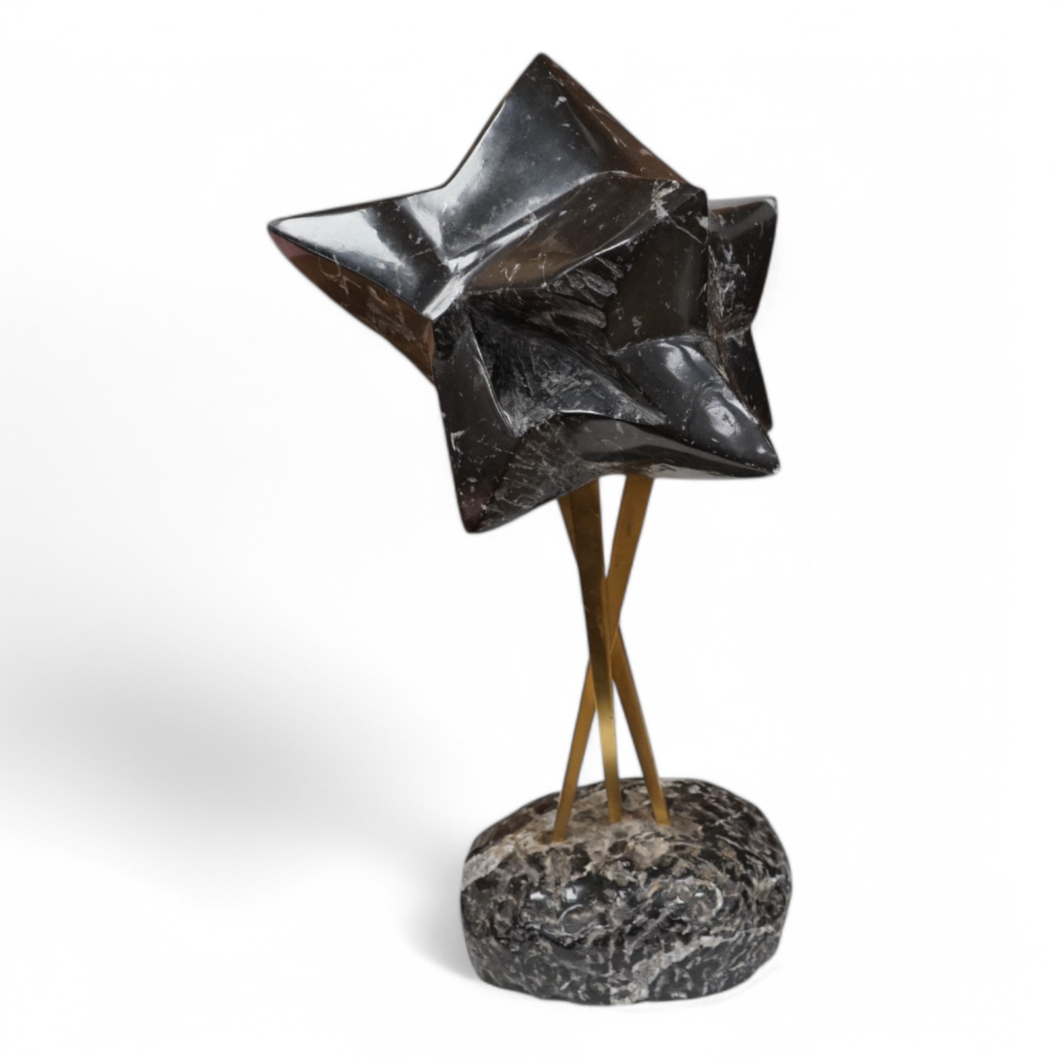 Annette Rowdan, a black marble modernist sculpture 